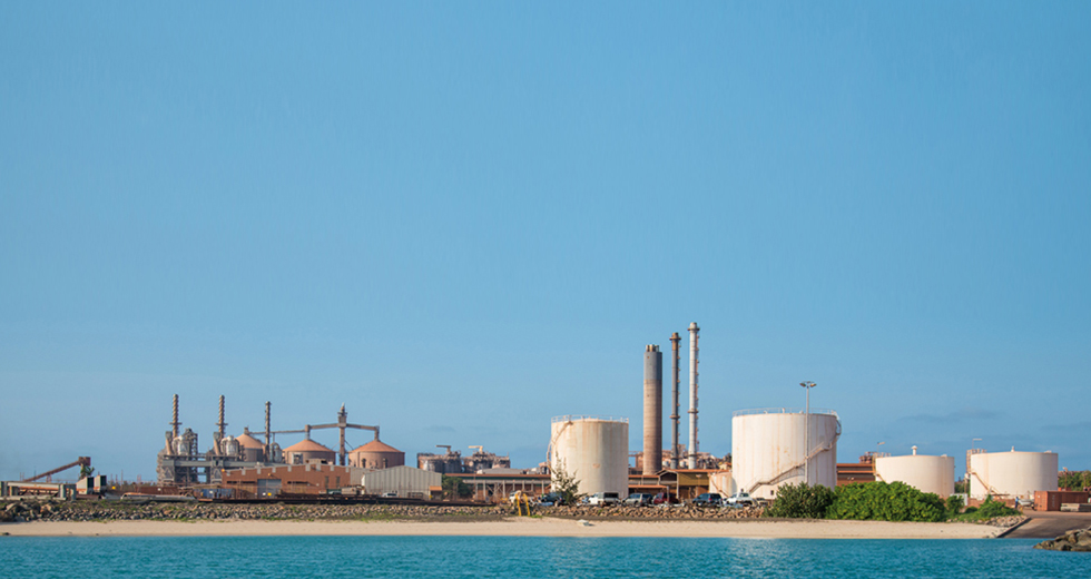 Factory at water side