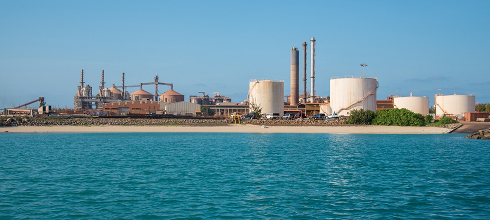 Factory at water side